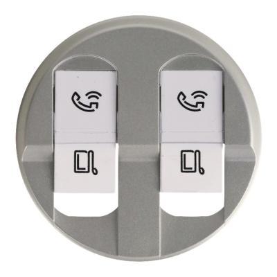Лицевая панель розетки информационной двойной RJ45 Legrand Celiane титан