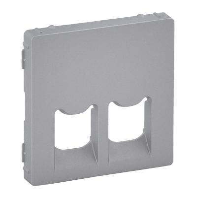 Лицевая панель розетки информационной двойной RJ45/RJ11 Legrand Valena Life алюминий