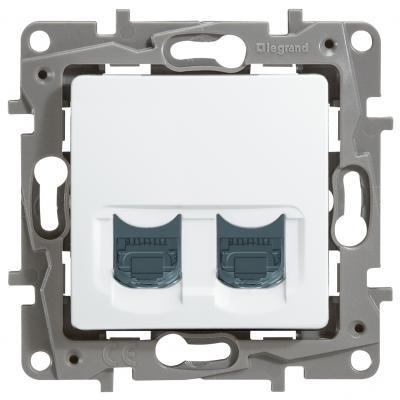 Розетка информационная двойная RJ45 Кат. 5e Legrand Etika белый