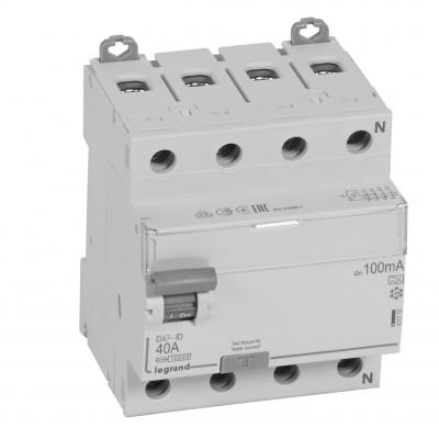 Выключатель дифференциального тока Legrand DX³ 4P  40А 100мА тип А