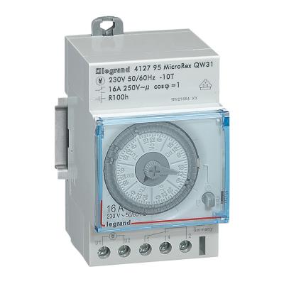 Недельный аналоговый таймер с горизонтальной шкалой 1 выход Legrand CX³ 16А 250В запас хода 100ч