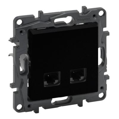 Розетка информационная двойная RJ45 Кат. 6 FTP Legrand Niloe Step черный