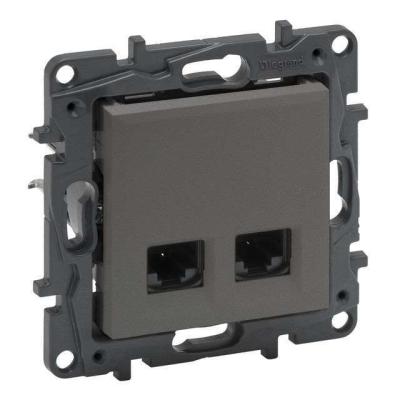 Розетка информационная двойная RJ45 Кат. 5e UTP Legrand Niloe Step сталь