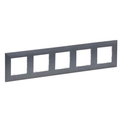 Рамка 5 постов Legrand Niloe Step фактурная сталь
