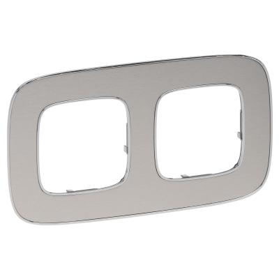 Рамка 2 поста Legrand Valena Allure светлая сталь