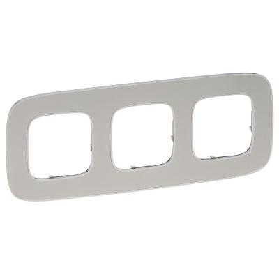 Рамка 3 поста Legrand Valena Allure светлая сталь