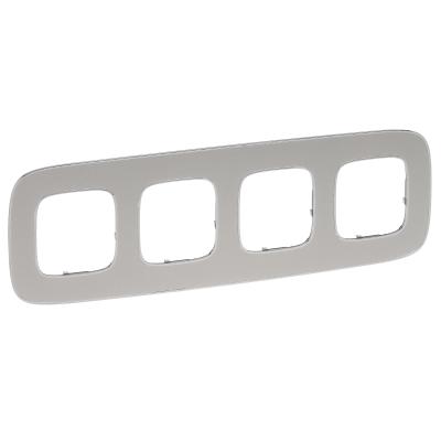 Рамка 4 поста Legrand Valena Allure светлая сталь