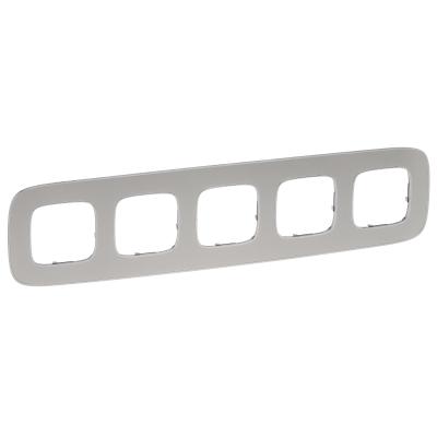 Рамка 5 постов Legrand Valena Allure светлая сталь