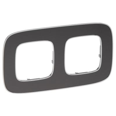 Рамка 2 поста Legrand Valena Allure темная сталь