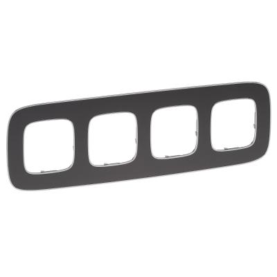 Рамка 4 поста Legrand Valena Allure темная сталь